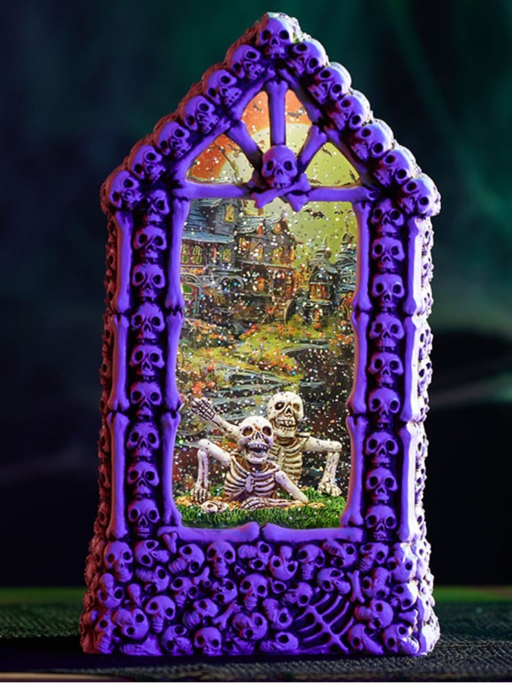 Cracker Barrel Skeleton House Glitter Globe